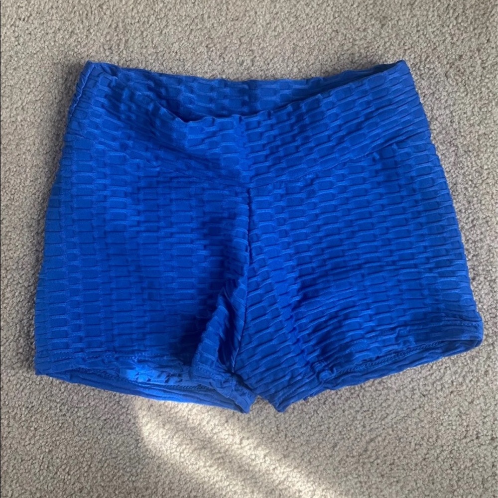 Blue workout shorts
